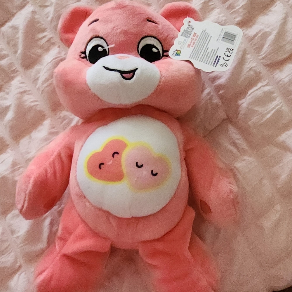 Care Bear Pink Plush 9 inch Luv A Lot By Basic Fun 2023 Stuffed Animal